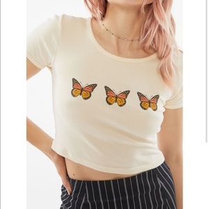 Urban outfitters baby tee butterfly print